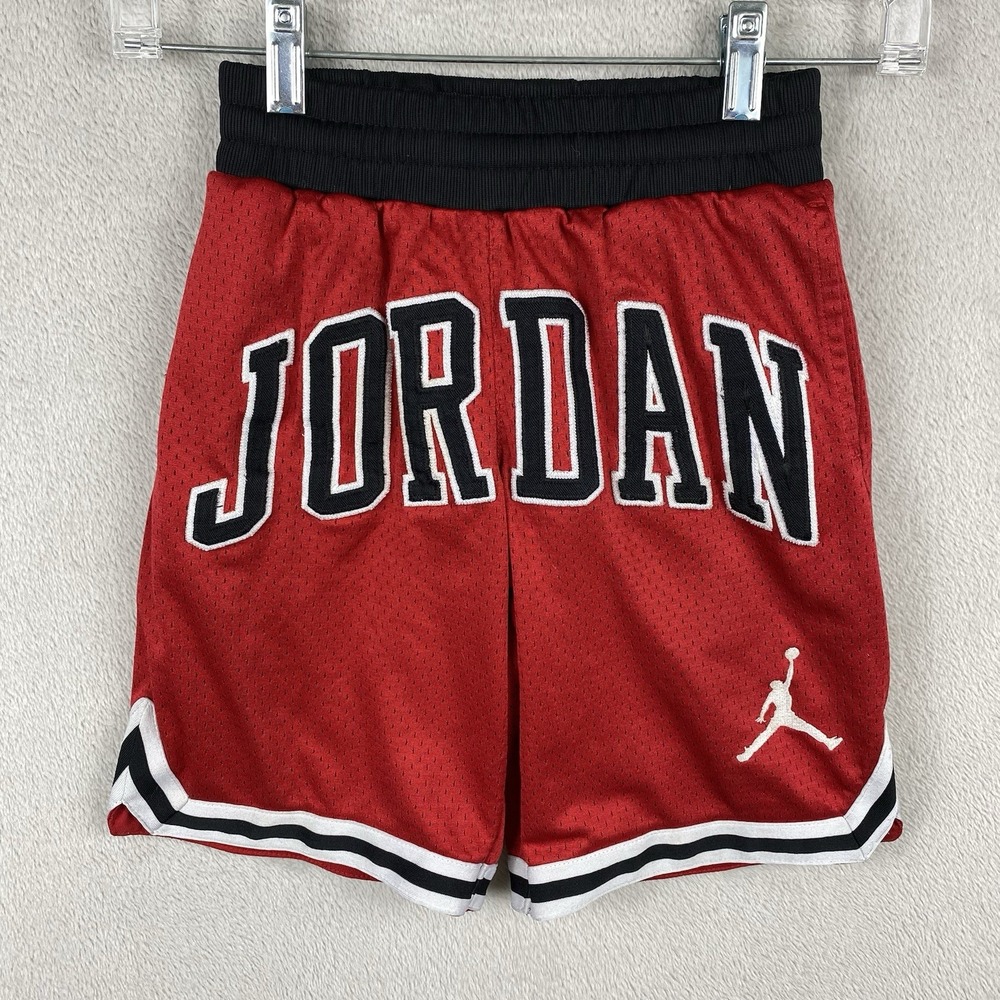 Air‎ Jordan Spellout Mesh Shorts Youth S Red Game Active Gym Chicago Bulls NBA